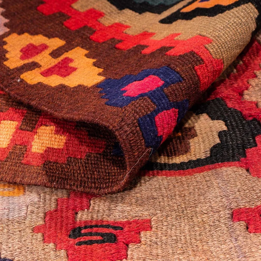 Løper Kelimteppe - Gammelt - 360 x 170 cm - flerfarget