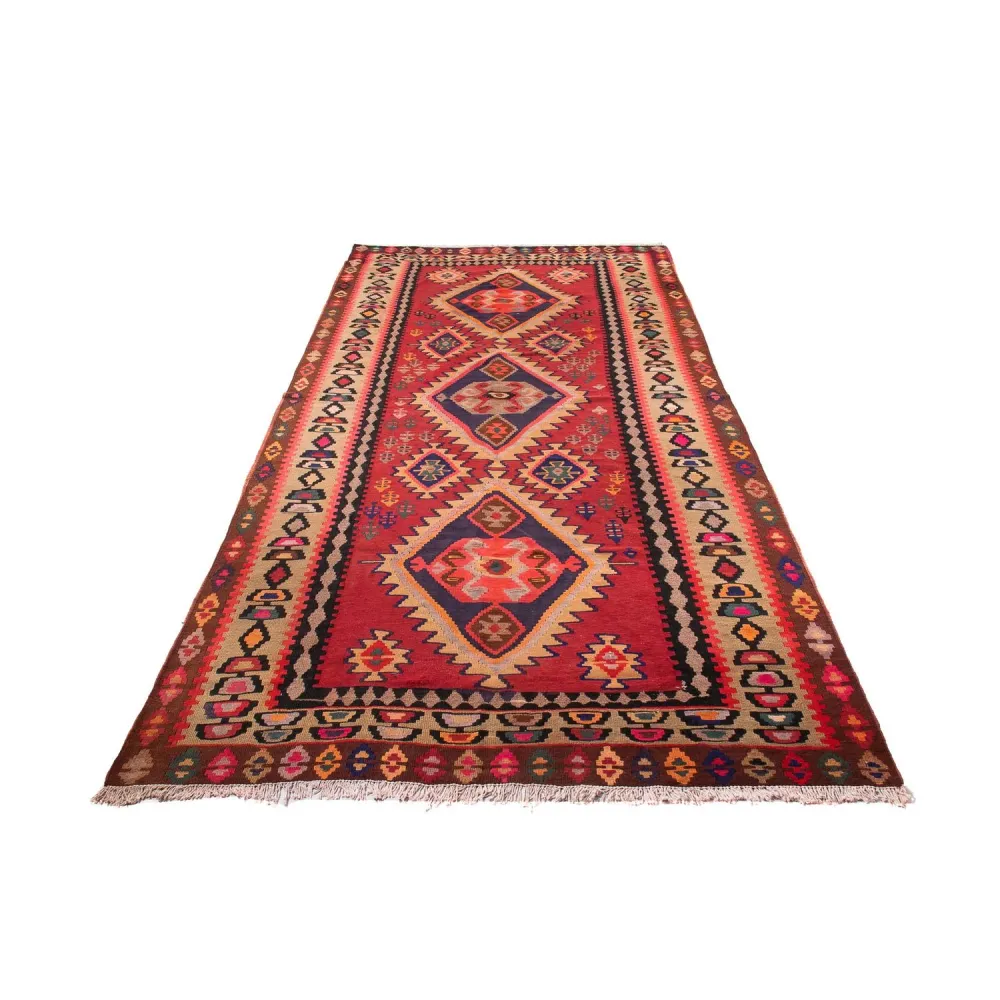 Løper Kelimteppe - Gammelt - 360 x 170 cm - flerfarget