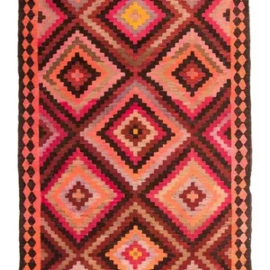 Løper Kelimteppe - Gammelt - 370 x 140 cm - flerfarget