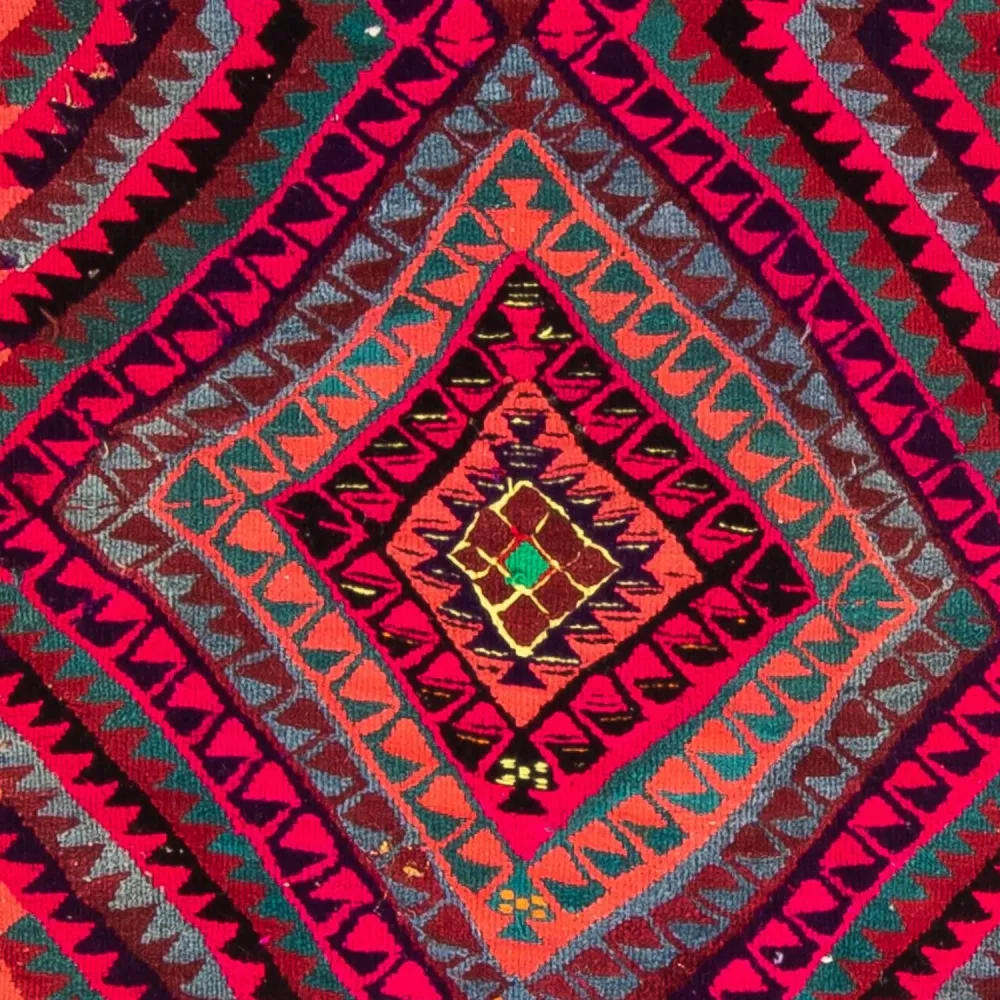 Løper Kelimteppe - Gammelt - 380 x 120 cm - flerfarget
