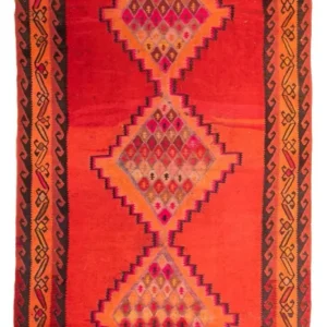 Løper Kelimteppe - Gammelt - 380 x 180 cm - flerfarget