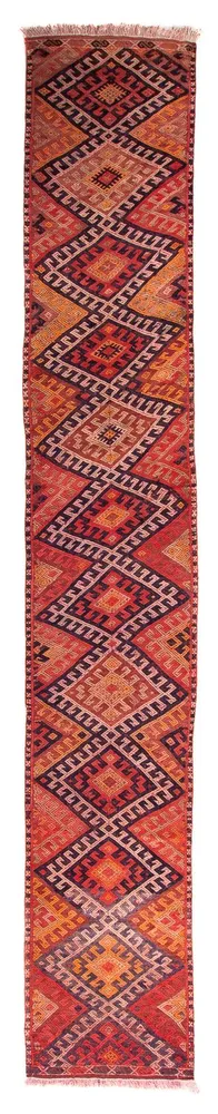 Løper Kelimteppe - Gammelt - 380 x 75 cm - flerfarget