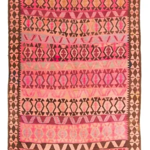 Løper Kelimteppe - Gammelt - 390 x 178 cm - flerfarget