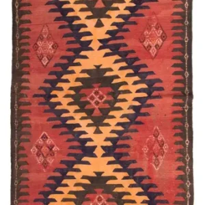 Løper Kelimteppe - Gammelt - 395 x 145 cm - flerfarget