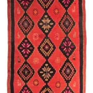 Løper Kelimteppe - Gammelt - 400 x 140 cm - flerfarget