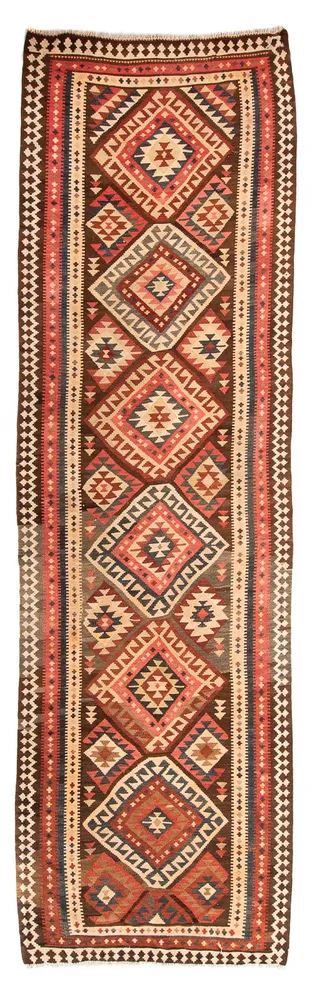 Løper Kelimteppe - Gammelt - 402 x 135 cm - flerfarget