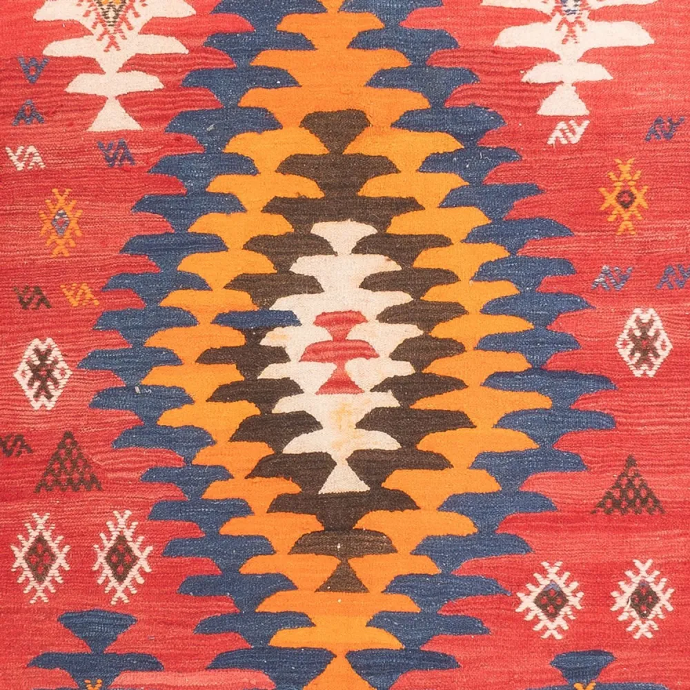 Løper Kelimteppe - Gammelt - 430 x 155 cm - rød