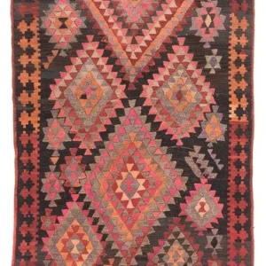 Løper Kelimteppe - Gammelt - 460 x 143 cm - flerfarget