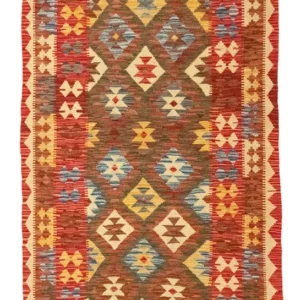 Løper Kelimteppe - Orientalsk - 190 x 99 cm - rød