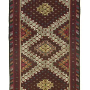 Løper Kelimteppe - Orientalsk - 190 x 75 cm - brun