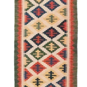 Løper Kelimteppe - Orientalsk - 192 x 62 cm - beige