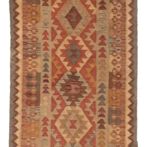 Løper Kelimteppe - Orientalsk - 192 x 78 cm - lysebrun