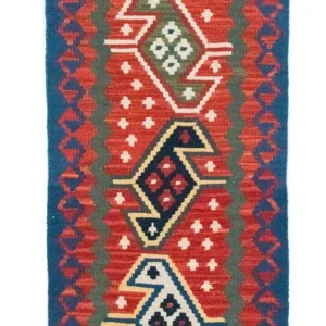 Løper Kelimteppe - Orientalsk - 194 x 64 cm - oransje