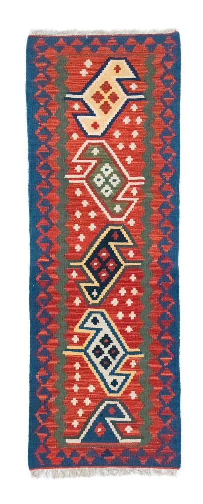 Løper Kelimteppe - Orientalsk - 194 x 64 cm - oransje