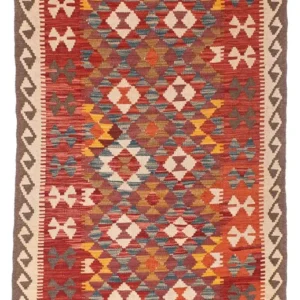 Løper Kelimteppe - Orientalsk - 195 x 98 cm - rød