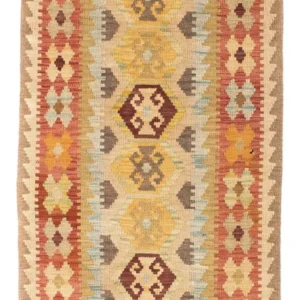 Løper Kelimteppe - Orientalsk - 195 x 74 cm - beige