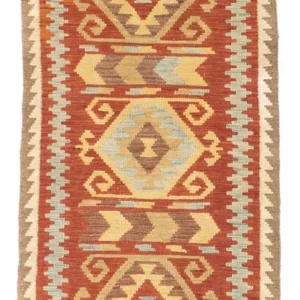 Løper Kelimteppe - Orientalsk - 195 x 75 cm - oransje