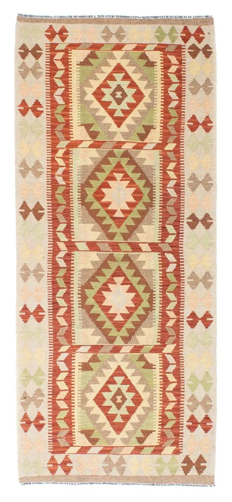 Løper Kelimteppe - Orientalsk - 196 x 86 cm - beige