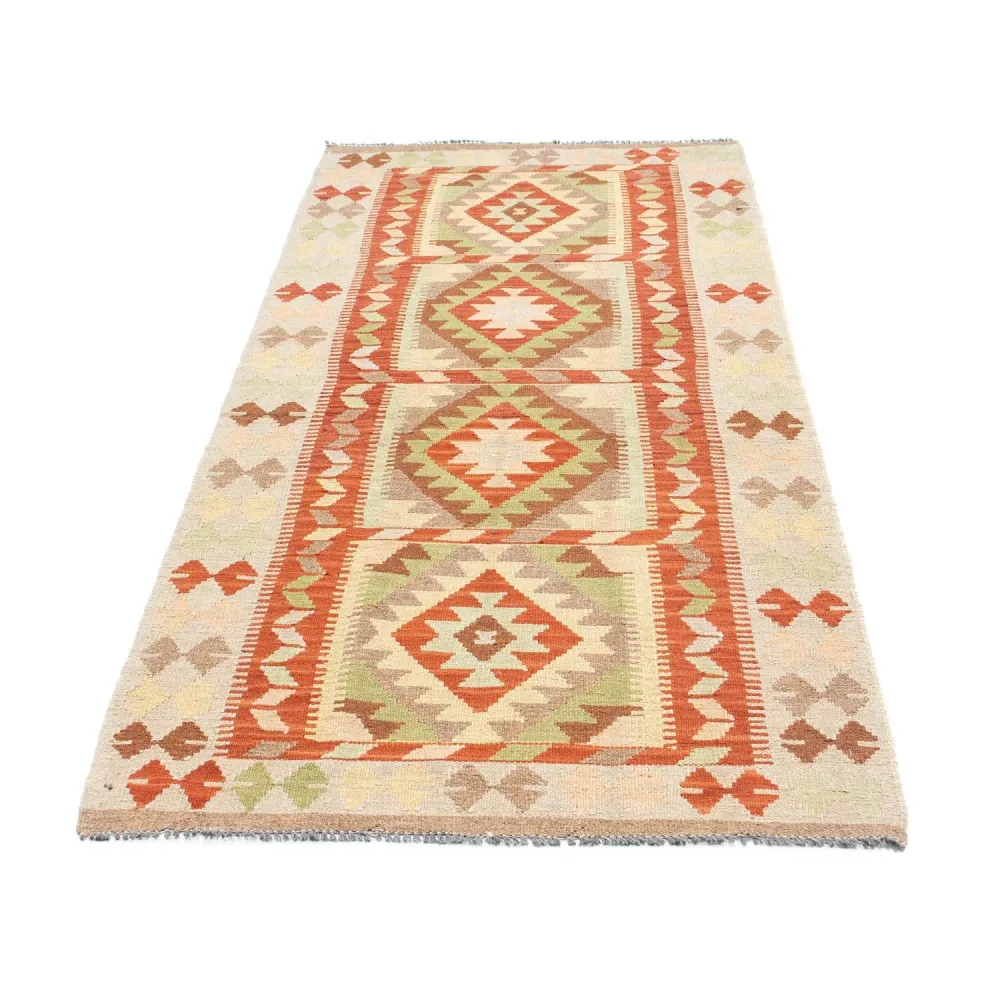 Løper Kelimteppe - Orientalsk - 196 x 86 cm - beige