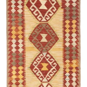 Løper Kelimteppe - Orientalsk - 196 x 78 cm - beige