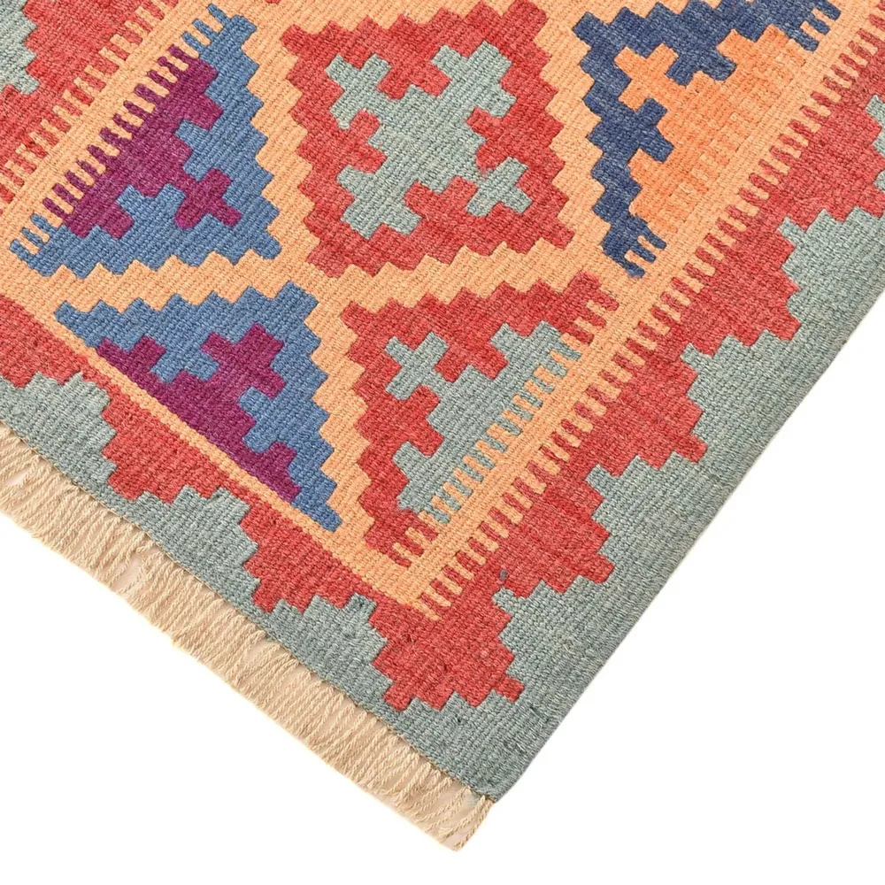 Løper Kelimteppe - Orientalsk - 196 x 58 cm - flerfarget