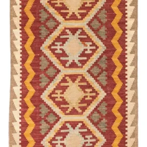 Løper Kelimteppe - Orientalsk - 196 x 76 cm - lysebrun