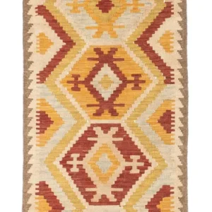 Løper Kelimteppe - Orientalsk - 197 x 70 cm - beige