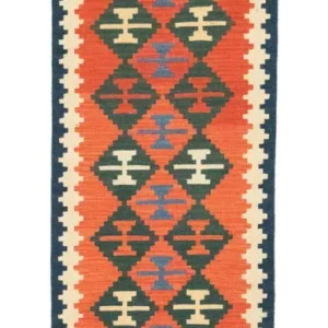 Løper Kelimteppe - Orientalsk - 197 x 62 cm - oransje