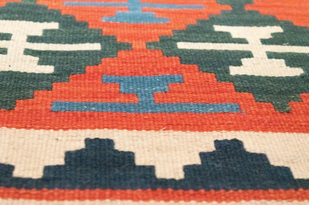 Løper Kelimteppe - Orientalsk - 197 x 62 cm - oransje