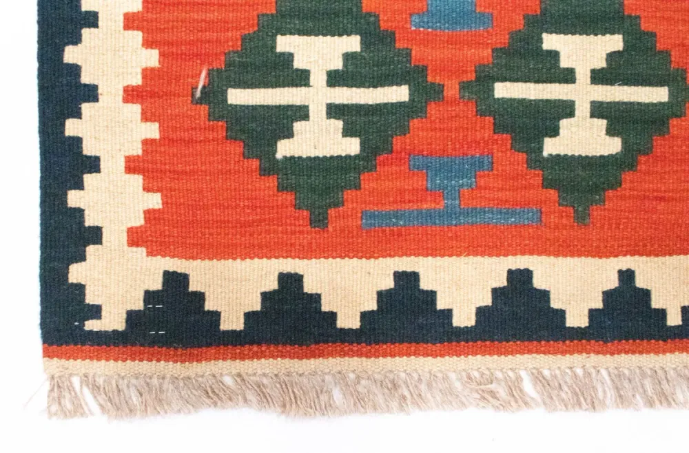 Løper Kelimteppe - Orientalsk - 197 x 62 cm - oransje