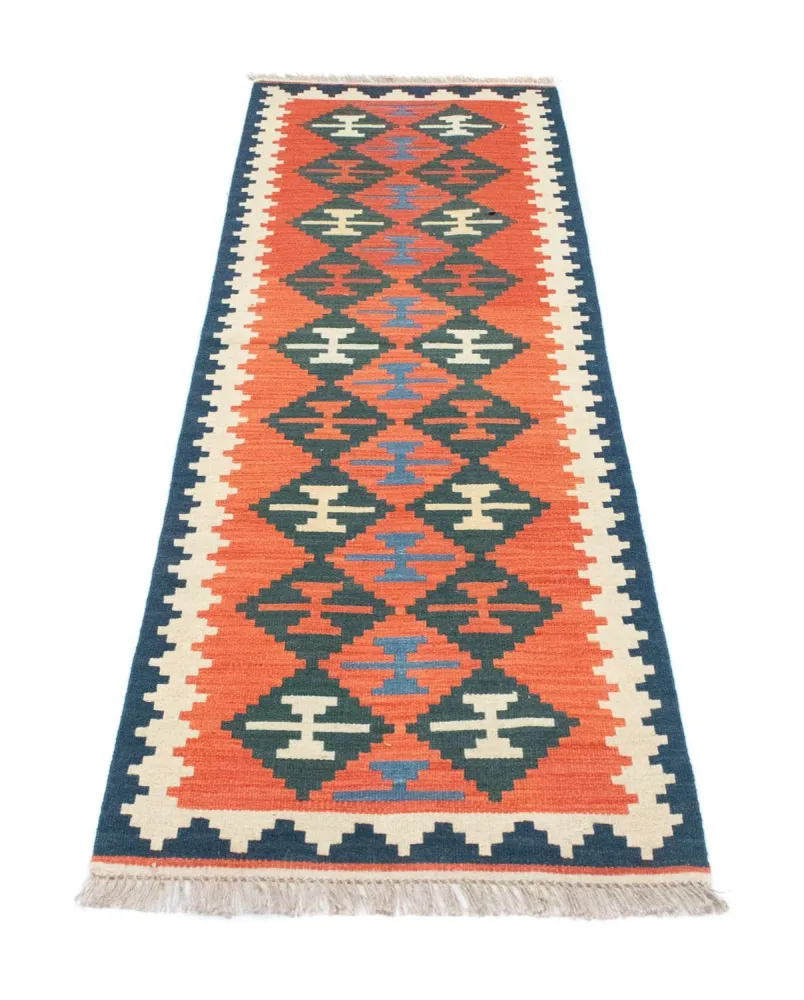 Løper Kelimteppe - Orientalsk - 197 x 62 cm - oransje