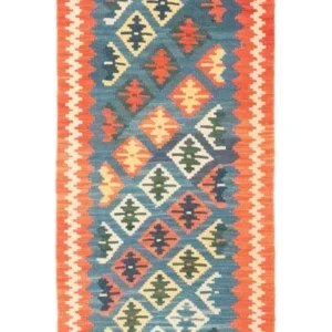 Løper Kelimteppe - Orientalsk - 198 x 64 cm - blå