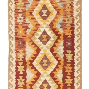 Løper Kelimteppe - Orientalsk - 198 x 73 cm - beige