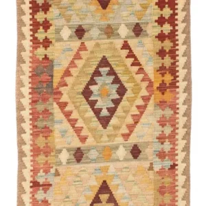 Løper Kelimteppe - Orientalsk - 198 x 75 cm - beige
