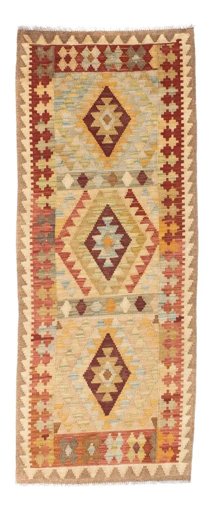 Løper Kelimteppe - Orientalsk - 198 x 75 cm - beige
