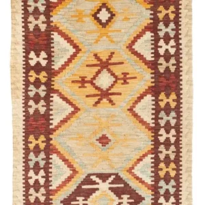 Løper Kelimteppe - Orientalsk - 198 x 75 cm - beige