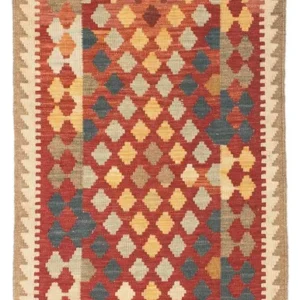 Løper Kelimteppe - Orientalsk - 198 x 74 cm - lys rød