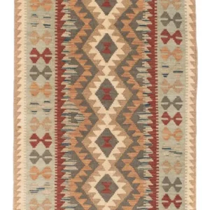 Løper Kelimteppe - Orientalsk - 198 x 80 cm - lysebrun