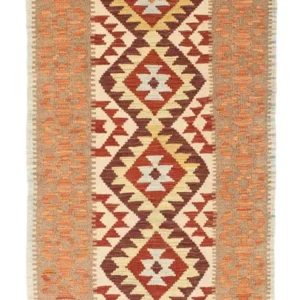 Løper Kelimteppe - Orientalsk - 199 x 77 cm - beige