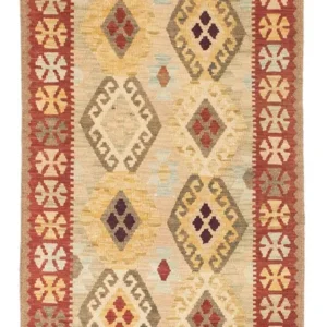 Løper Kelimteppe - Orientalsk - 199 x 79 cm - beige
