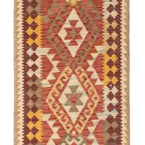 Løper Kelimteppe - Orientalsk - 199 x 67 cm - lysebrun