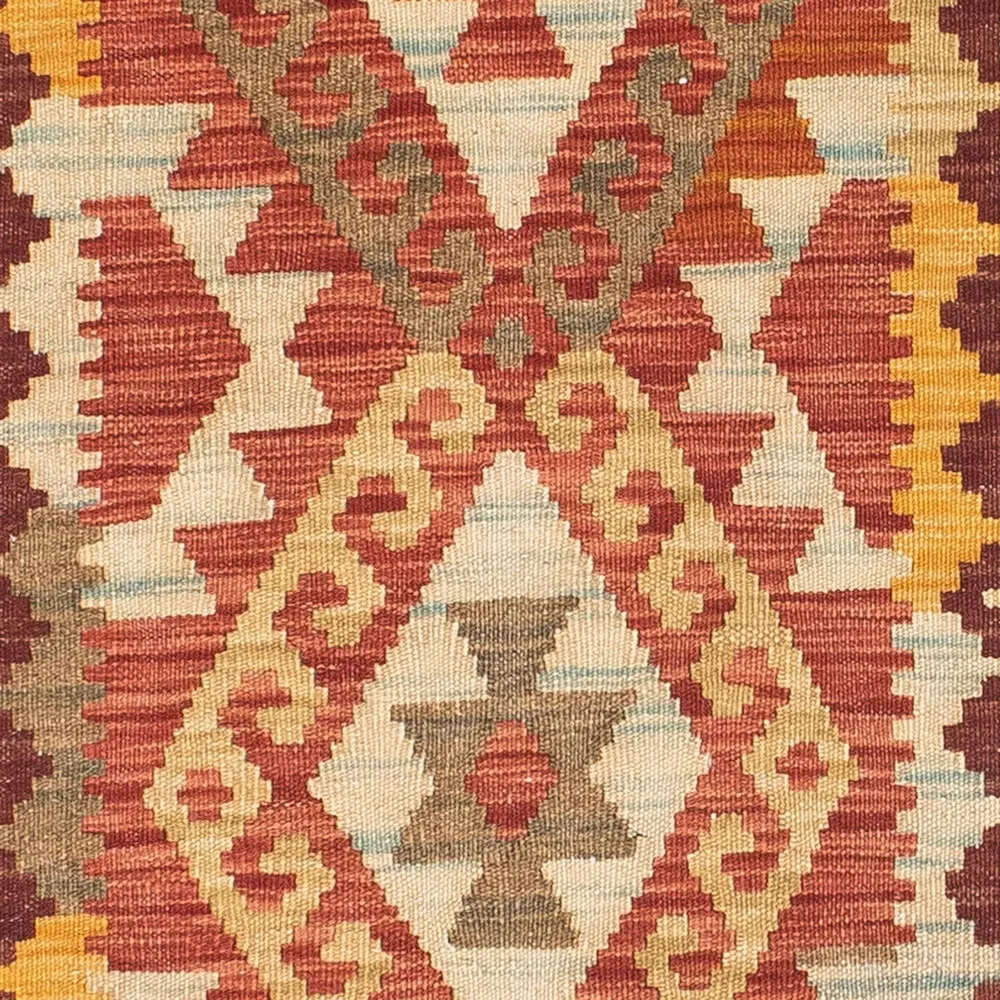 Løper Kelimteppe - Orientalsk - 199 x 67 cm - lysebrun