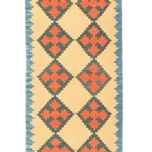 Løper Kelimteppe - Orientalsk - 200 x 60 cm - beige