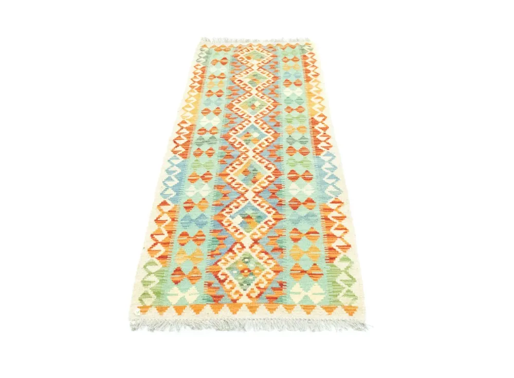 Løper Kelimteppe - Orientalsk - 200 x 68 cm - farget