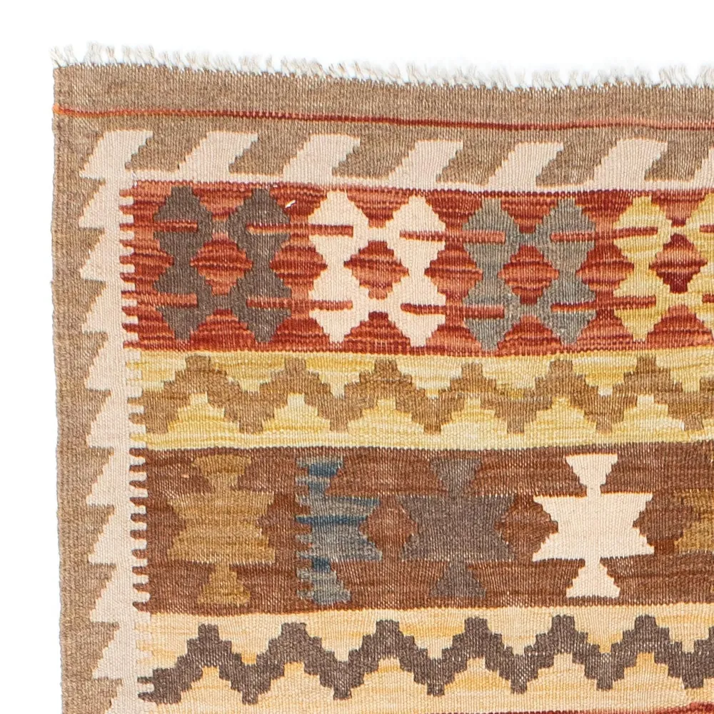 Løper Kelimteppe - Orientalsk - 200 x 92 cm - lysebrun