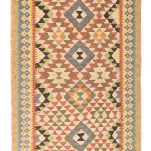 Løper Kelimteppe - Orientalsk - 200 x 91 cm - lysebrun