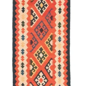 Løper Kelimteppe - Orientalsk - 200 x 63 cm - oransje