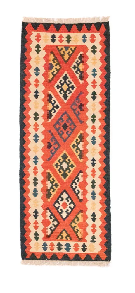 Løper Kelimteppe - Orientalsk - 200 x 63 cm - oransje