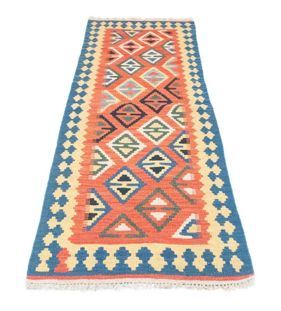 Løper Kelimteppe - Orientalsk - 200 x 70 cm - oransje