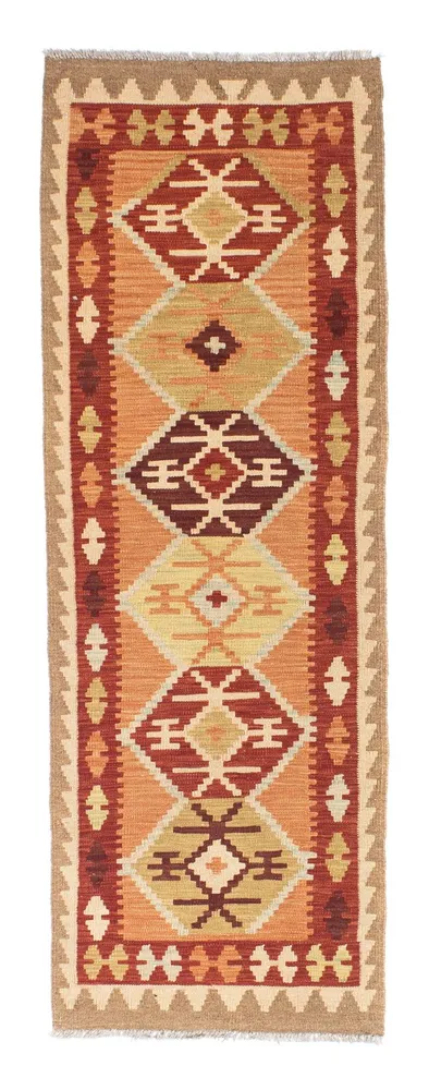 Løper Kelimteppe - Orientalsk - 201 x 64 cm - lysebrun